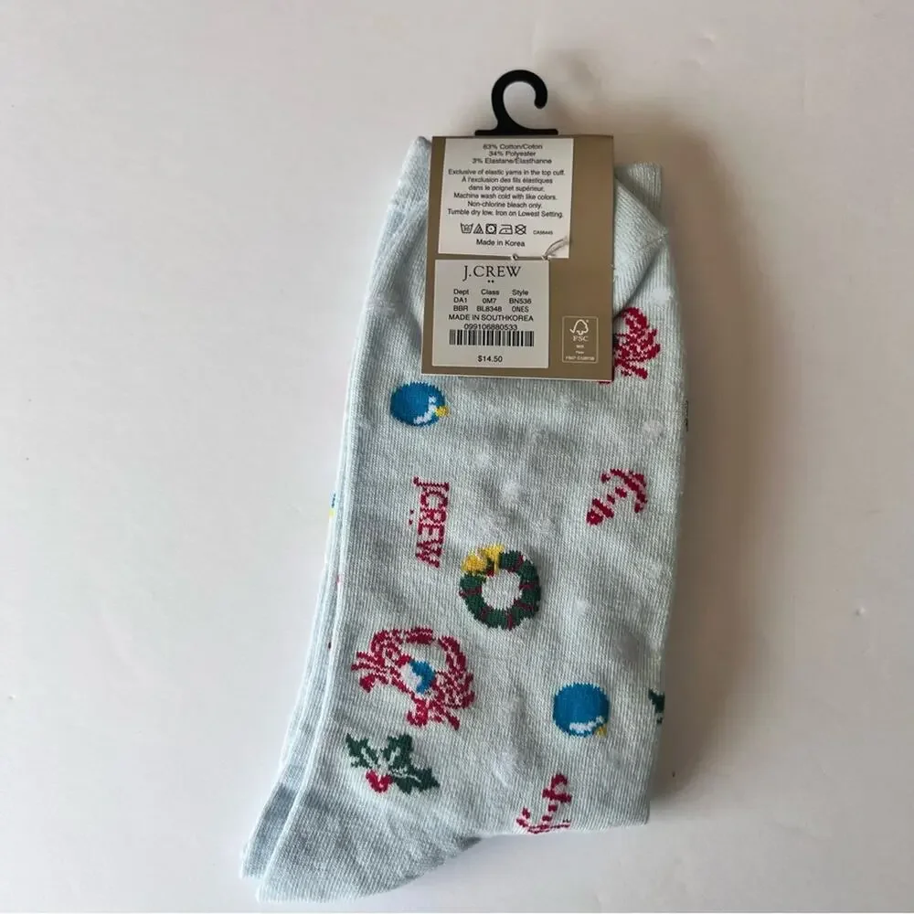 J.Crew Trouser Holiday Style Socks One Size NWT